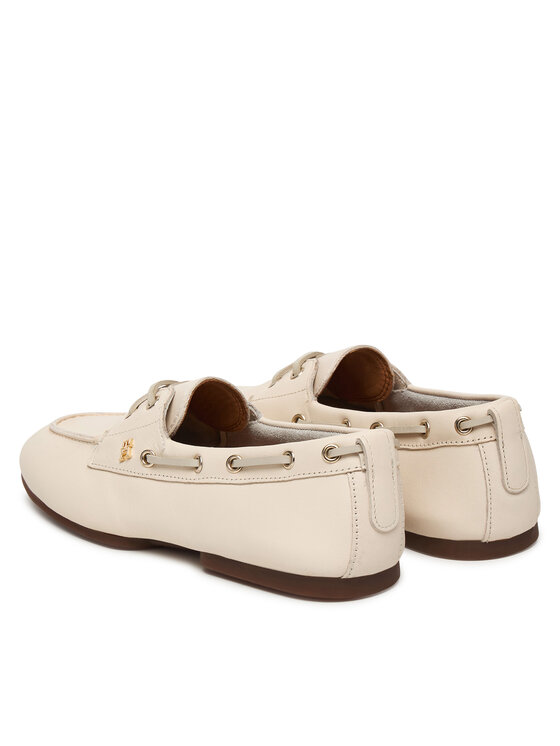 Tommy Hilfiger Scarpe basse Tommy Hilfiger Th Sleek Leather Boat Shoe FW0FW09148 Écru