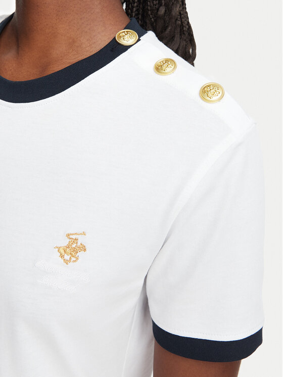 Beverly Hills Polo Club Beverly Hills Polo Club Camiseta P-SS26W-TS0104 Blanco Regular Fit