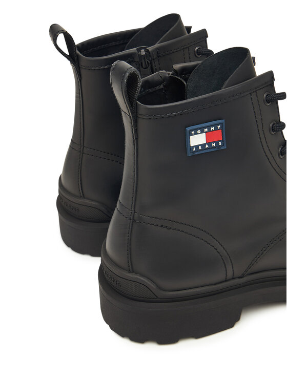Tommy Jeans Ghete Tommy Jeans Tjm Lace Up Rubberized EM0EM01628 Negru