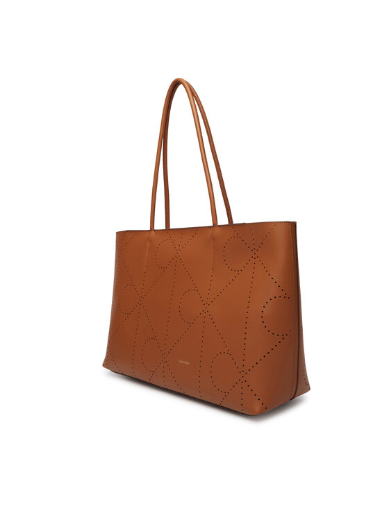 Calvin Klein Geantă Calvin Klein Emblem Aop Perfor Lthr Tote LV04F3359G Maro