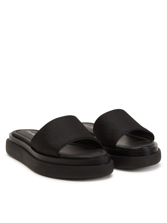 Calvin Klein Чехли Calvin Klein Flatform Slide Jacq HW0HW02461 Черен