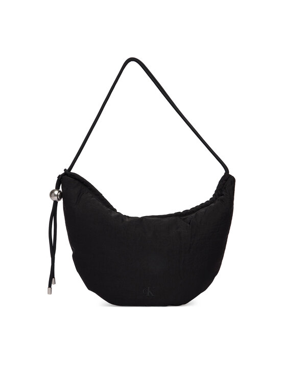 Calvin Klein Kabelka Calvin Klein Nylon Cord Small Hobo Bag LV04F3382G Čierna