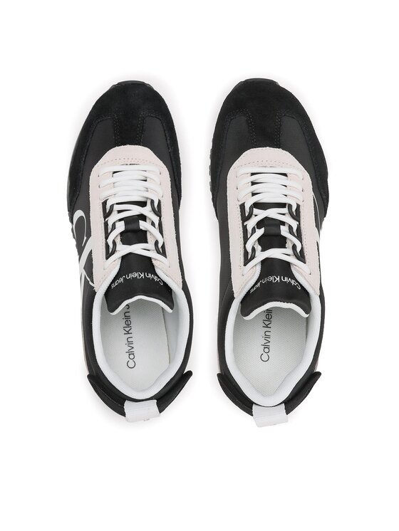 Calvin Klein Jeans Snīkeri Calvin Klein Jeans Toothy Runner Laceup Mix Pearl YW0YW01100 Melns