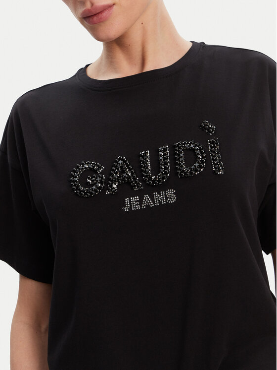 Gaudi Gaudi Футболка 511BD64030 Чорний Regular Fit