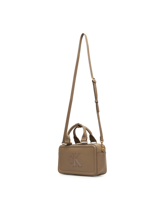 Calvin Klein Дамска чанта Calvin Klein Bold Ck Elongated Mini Tote LV04F3411G Бежов