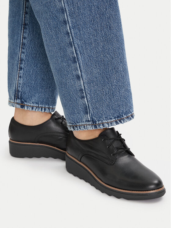 Clarks Оксфорди Clarks Sharon Rae 261754164 Чорний