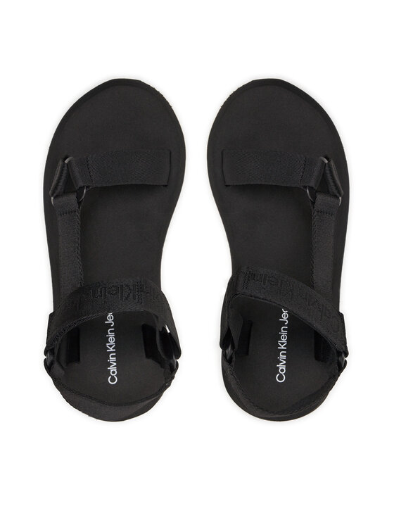 Calvin Klein Jeans Sandále Calvin Klein Jeans Sandal Velcro Webbing In Mtl YW0YW01480 Čierna