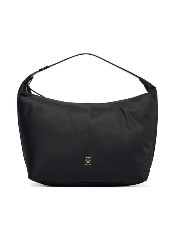 Tommy Hilfiger Ročna torba Tommy Hilfiger Th Go Hobo Nylon AW0AW18229 Črna