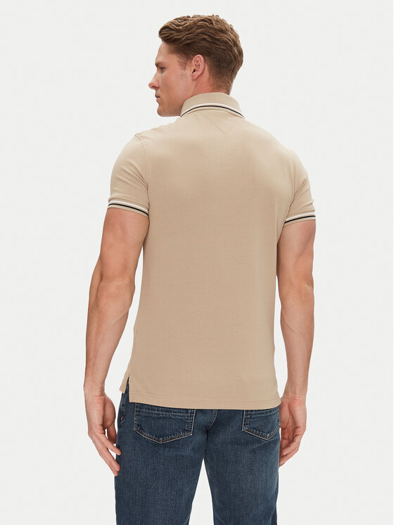 Tommy Hilfiger Tommy Hilfiger Polo majica Seasonal MW0MW39993 Bež Slim Fit