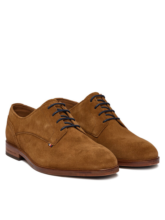 Tommy Hilfiger Cipele Tommy Hilfiger Hilfiger Suede Dress Shoe FM0FM05776 Smeđa