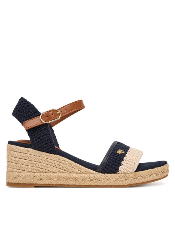 Tommy Hilfiger Espadrilės Tommy Hilfiger Mid Espad Wedge Crochet FW0FW09516 Tamsiai mėlyna