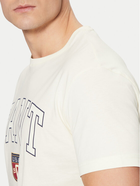 Gant Gant Majica 2003290 Écru Regular Fit
