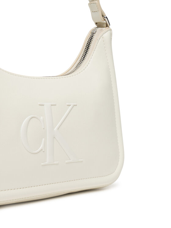 Calvin Klein Borsetta Calvin Klein Bold Ck Small Shoulder Bag LV04F3230G Bianco