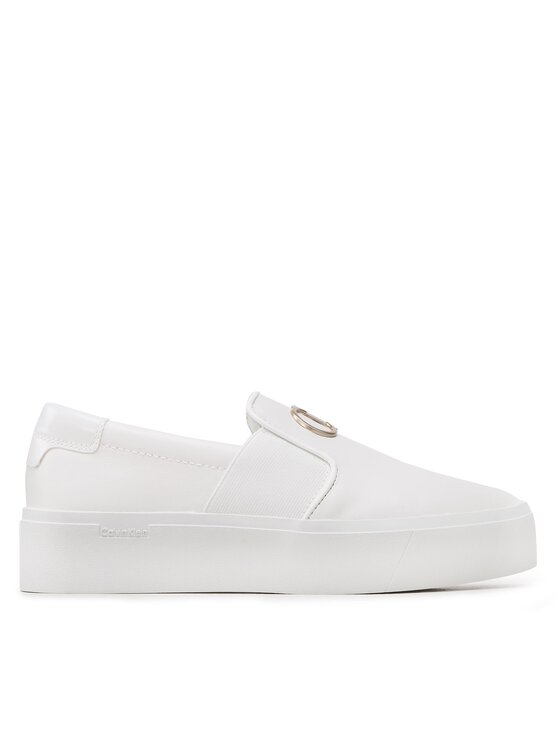 Calvin Klein Sneakers Calvin Klein Flatform Cupsole Slip On W/Hw HW0HW01421 Alb