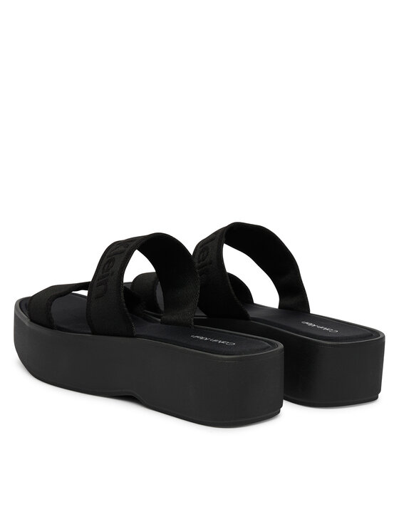 Calvin Klein Papucs Calvin Klein Flatform Sndl Webbing HW0HW02878 Fekete
