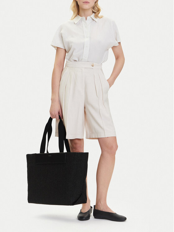 Calvin Klein Ročna torba Calvin Klein Ck Raffia Large Shopper K60K613025 Črna