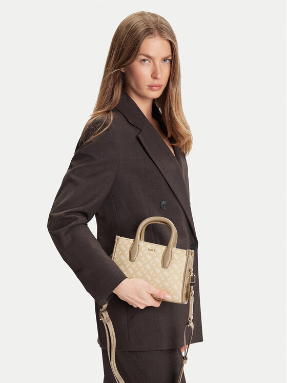 BOSS Дамска чанта BOSS Sandy 50547959 Бежов