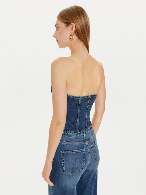Guess Guess Топ W4PH0T D5JT1 Cиній Slim Fit