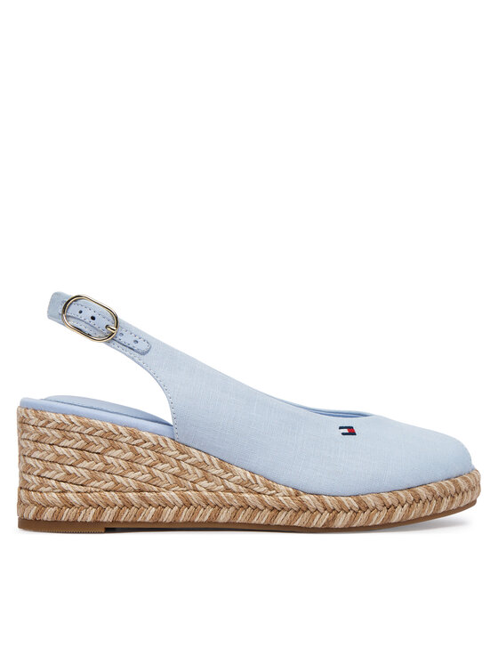 Tommy Hilfiger Espadrile Tommy Hilfiger Hemp Slingback Wedge Espadrilles FW0FW09472 Svijetlo plava