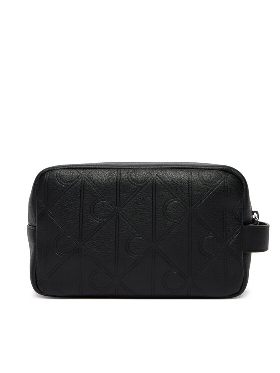 Calvin Klein Kozmetični kovček Calvin Klein Xl Emblem Aop Embo?Ss Dopp Kit LV04D1179G Črna