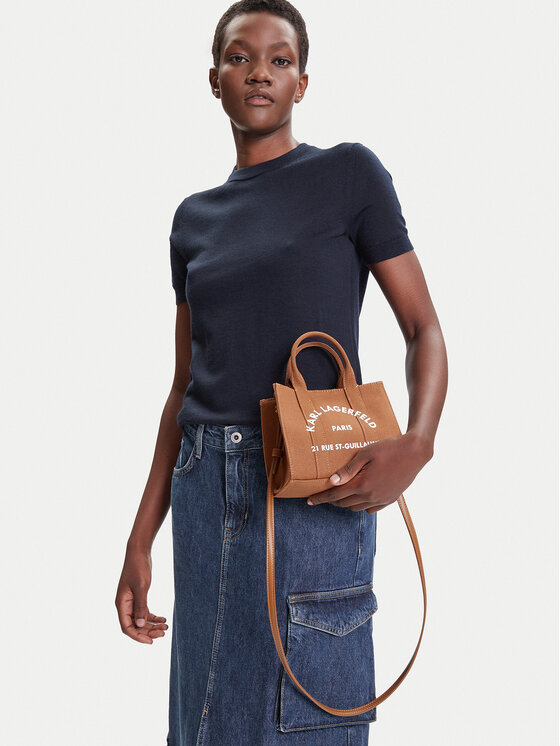 KARL LAGERFELD Kabelka KARL LAGERFELD A3W50118 Hnědá