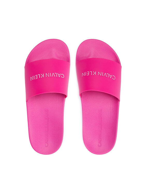 Calvin Klein Jeans Чехли Calvin Klein Jeans Slide Institutional Ck Tpu YW0YW00104 Розов