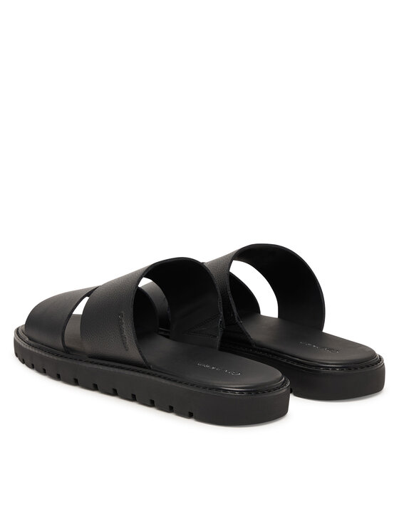 Calvin Klein Šlepetės Calvin Klein Sq Molded Sandal Db Lth HM0HM02234 Juoda
