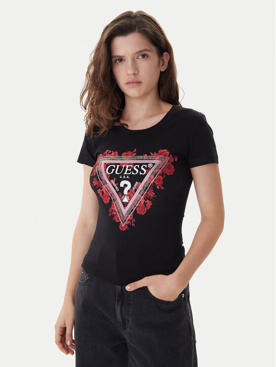Guess Guess Camiseta W6RI23 J1314 Negro Regular Fit