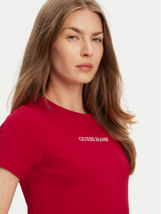 Guess Jeans Guess Jeans Футболка W4YI01 J1314 Червоний Slim Fit