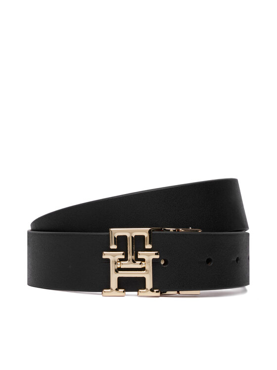 Tommy Hilfiger Pasek Tommy Hilfiger Th Logo Rev 3.0 Pebble AW0AW18691 Czarny