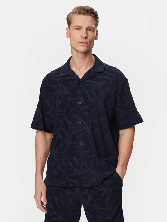 BOSS BOSS Polo Flower 50559204 Azul marino Regular Fit