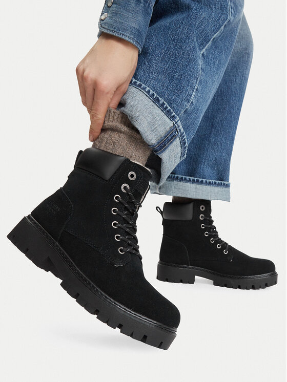 Guess Jeans Schnürstiefeletten Guess Jeans EO-V12-1303 Schwarz
