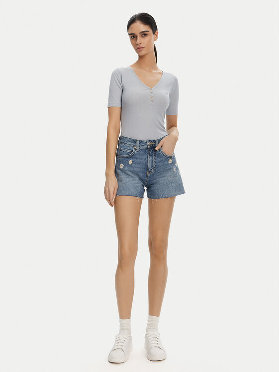 Lee Lee Футболка Henley 112363830 Блакитний Slim Fit