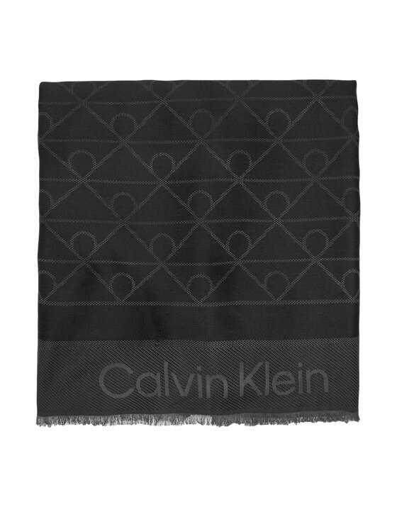 Calvin Klein Šál/Šatka Calvin Klein Emblem Aop Tonal LV04D8063G Čierna
