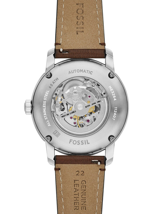 Fossil Zegarek Fossil Heritage Automatic Skeleton ME3264 Brązowy