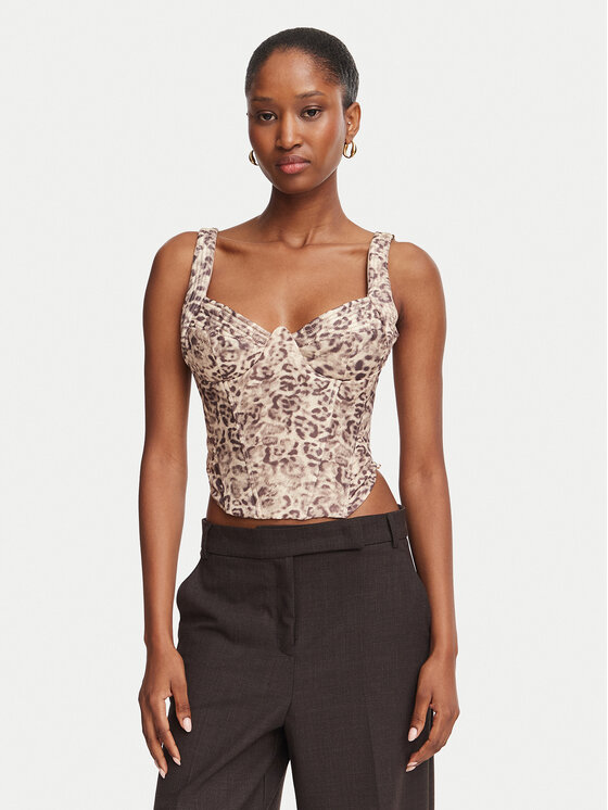 Bardot Bardot Top Carolina  60423TB Marrón claro Slim Fit