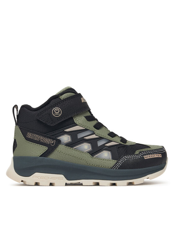 Skechers Šnurovacia obuv Skechers S-Lights Waterproof: Storm Blazer - Glow Trail 406381L/BKOL Čierna