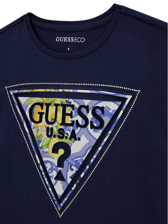 Guess Guess Футболка J6GI13 K6YW4 Cиній Relaxed Fit