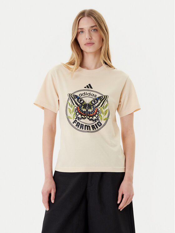 adidas adidas Футболка FARM Graphic JL8614 Бежевий Regular Fit