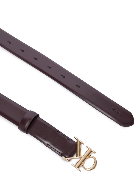 Calvin Klein Дамски колан Calvin Klein Round Ck Buckle 30Mm Belt Smooth LV04F7074G Бордо