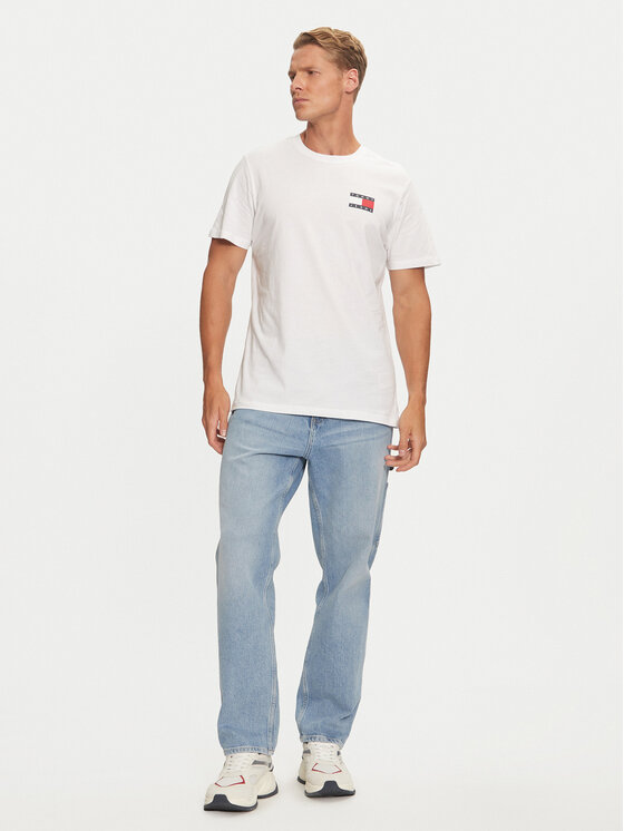 Tommy Jeans Tommy Jeans T-shirt Essential Flag DM0DM20740 Bianco Slim Fit