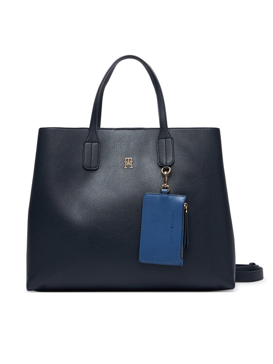 Tommy Hilfiger Rankinė Tommy Hilfiger Th Icon Satchel AW0AW18723 Tamsiai mėlyna
