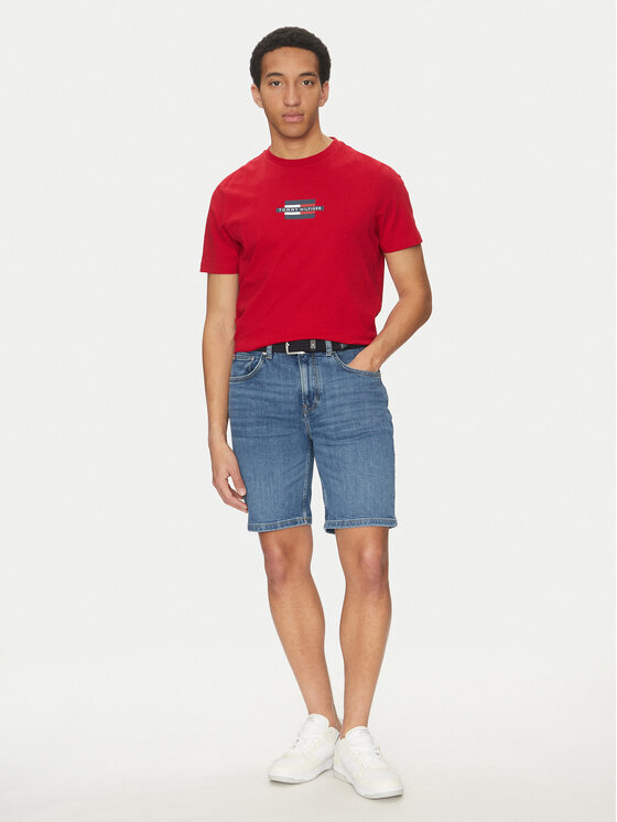 Tommy Hilfiger Tommy Hilfiger Majica Flag Box MW0MW38636 Rdeča Regular Fit