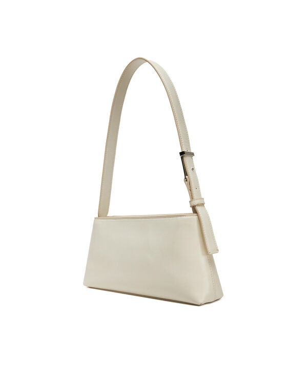 Calvin Klein Дамска чанта Calvin Klein Embossed Logo Shoulder Bag K60K612550 Кремав