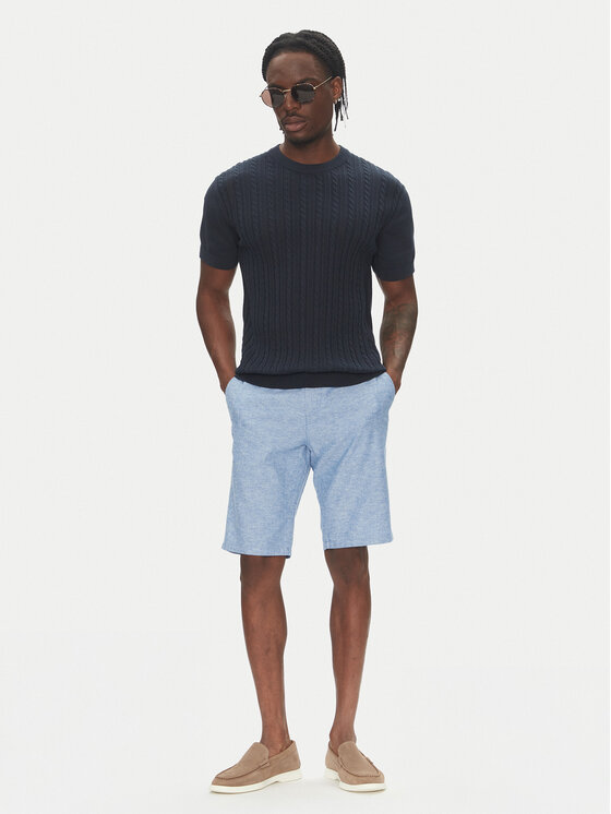 Lindbergh Lindbergh Majica 30-804115 Mornarsko modra Slim Fit