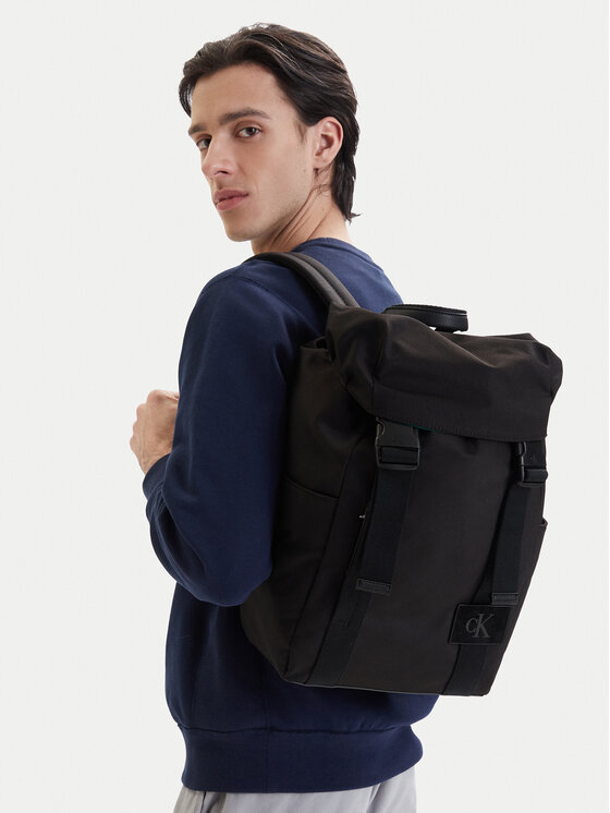 Calvin Klein Nahrbtnik Calvin Klein Canvas Mix Backpack LV04D3364G Črna