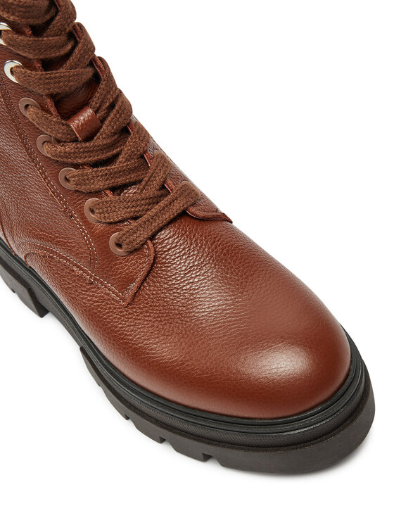 Tommy Hilfiger Šnurovacia obuv Tommy Hilfiger Bicolor Leather Lace-Up FW0FW08160 Hnedá