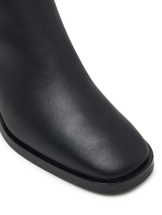 Calvin Klein Kozačky Calvin Klein Block Heel High Boot Lth Hdw HW0HW03178 Černá