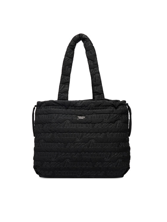 Tommy Jeans Τσάντα Tommy Jeans Tjw Icon Nylon Tote Aop AW0AW18649 Μαύρο