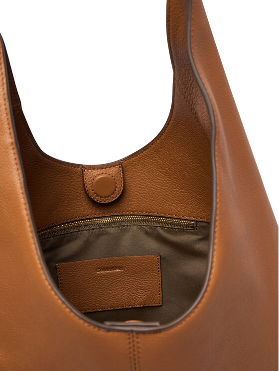 Calvin Klein Τσάντα Calvin Klein Slouchy Leather Md Shoulder Bag LV04F3543G Ανοιχτό καφέ